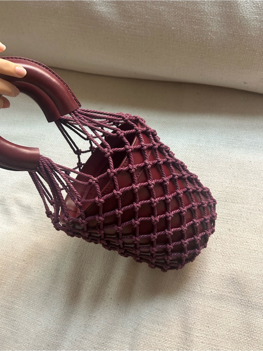 Staud Moreau Bucket Bag in Burgundy - Picture 3 of 5